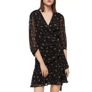 AllSaints Jade Aster Clip‎ Dot Wrap Dress
